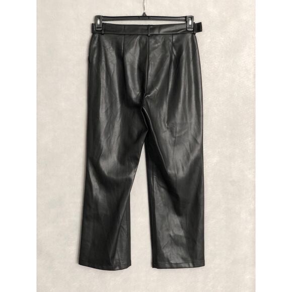 Tahari Faux Leather Belted Pant Women's Size 12 Slim Black NEW - Picture 3 of 6